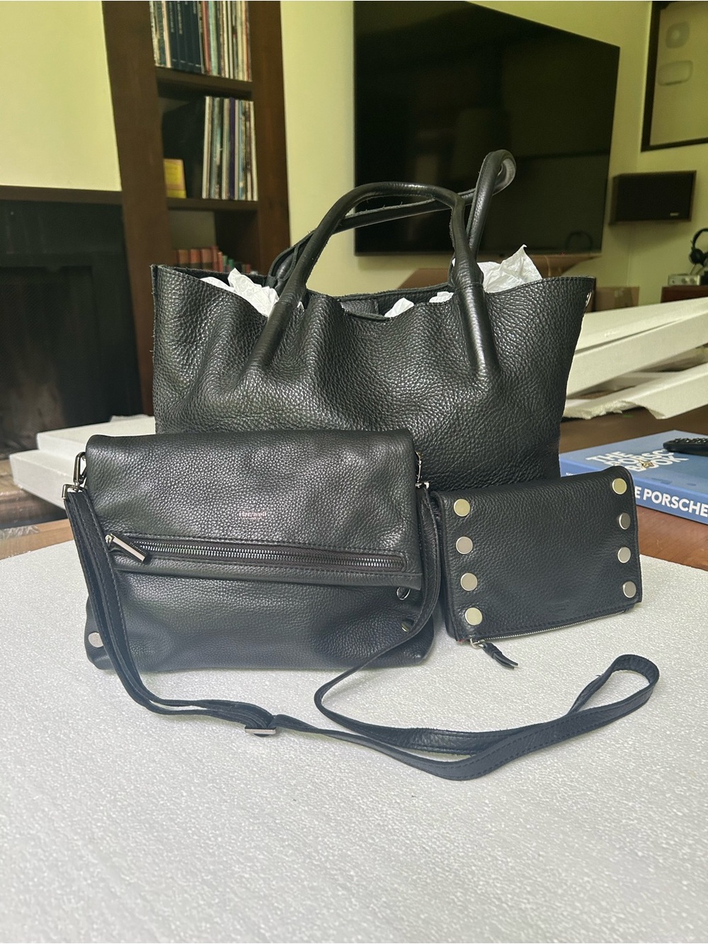 Hammitt Black Leather Tote, Crossbody and Wallet Set - Picture 2 of 7